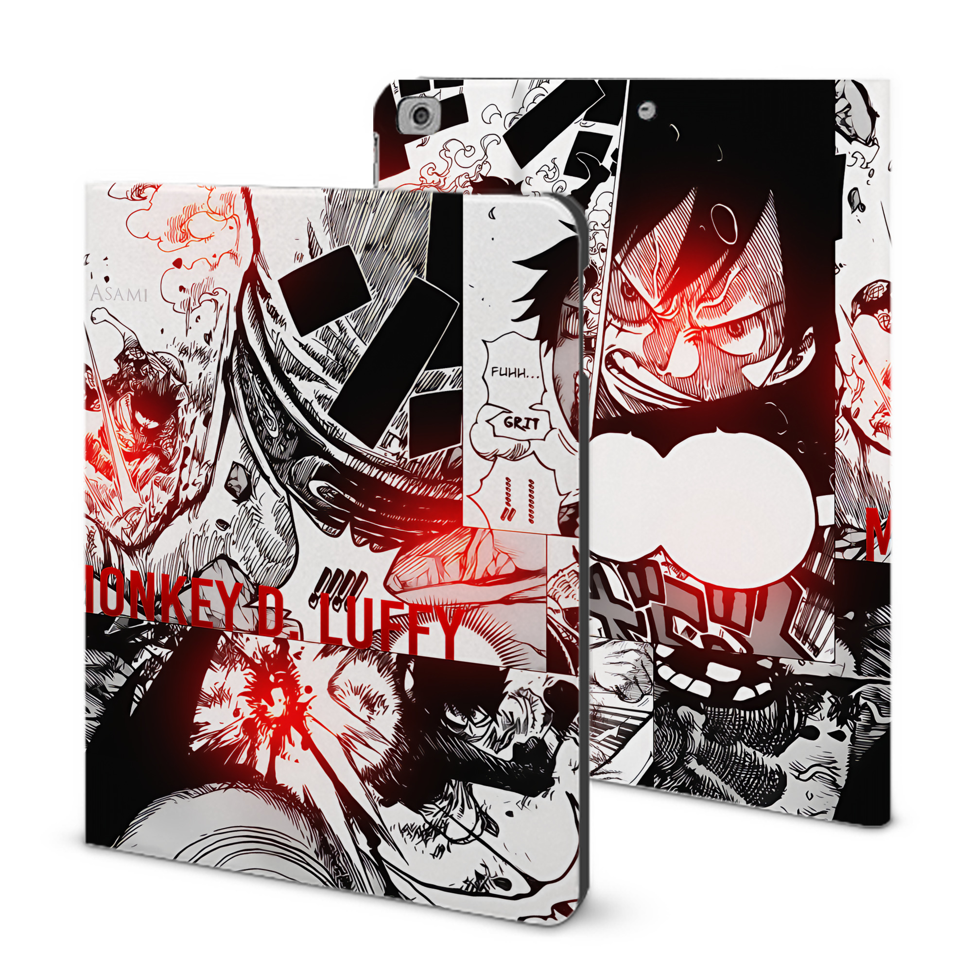 （画像用） ワンピース ONE PIECE IPad ケース ブック型 PUレザー TPU 耐衝撃 軽量 薄型 ペン収納なし 全面保護 IPad 各モデル対応
